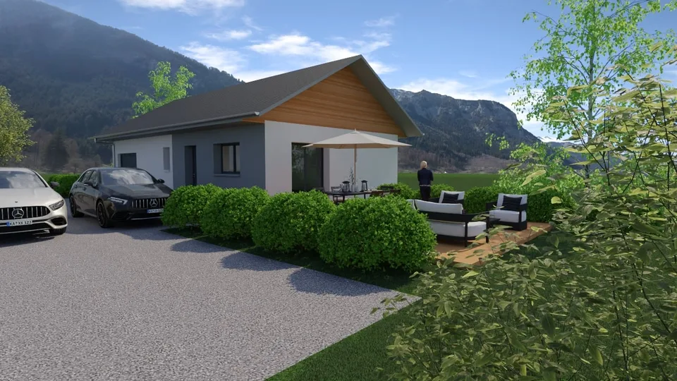 House + land + garage + parking, view of Mt Blanc & Jura