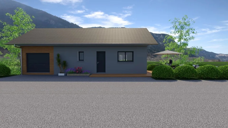 House + land + garage + parking, view of Mt Blanc & Jura