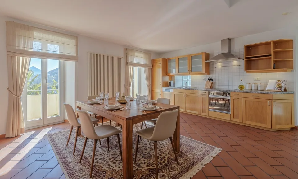 HISTORIC 9-ROOM RESIDENCE WITH PANORAMIC TERRACE IN AROGNO