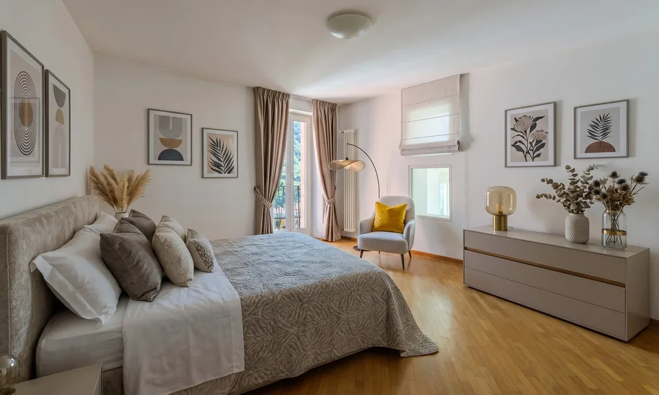 HISTORIC 9-ROOM RESIDENCE WITH PANORAMIC TERRACE IN AROGNO