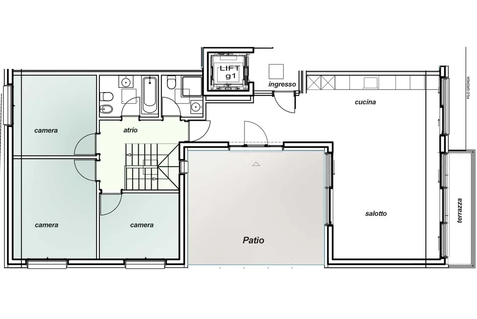 Geräumiges Penthouse 5.5 mit großer Terrasse und Seeblick in Bioggio