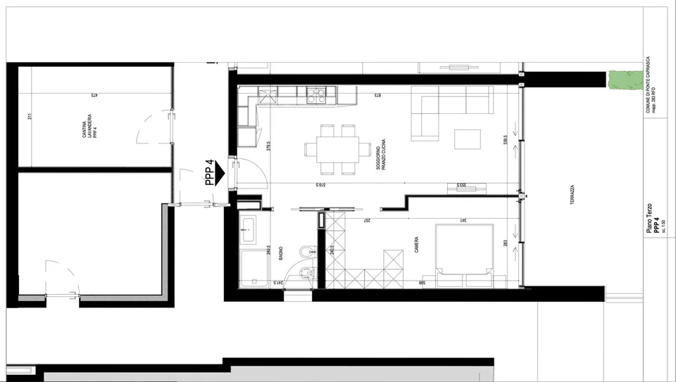 Modern and spacious 2.5-room apartment with private garden in Ponte Capriasca