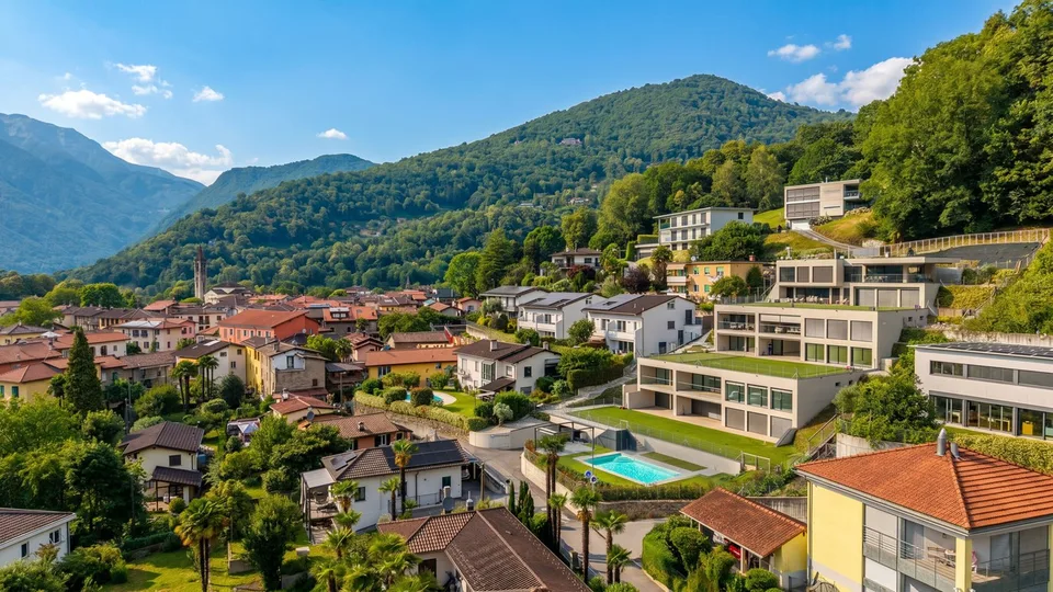 Modern and spacious 2.5-room apartment with private garden in Ponte Capriasca