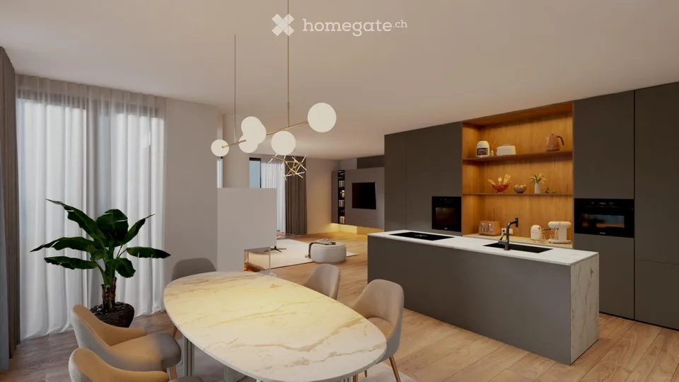 Exclusive 4.5-room attic apartment in Reinach AG with 110 m² terrace