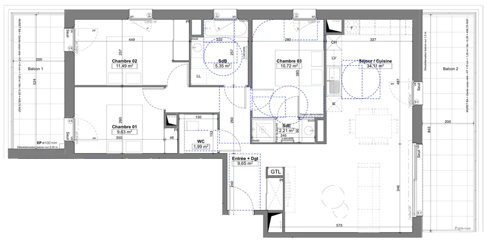 4-Room Apartment with Terrace and Locked Garage in Basement
