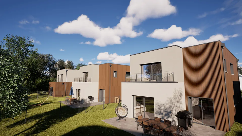 Prévessin-Moëns, villa T5 de 136m2 utile, toiture plate