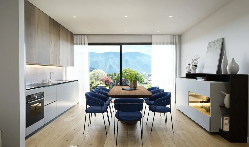 3.5 rooms with private garden and lake view in Lugano