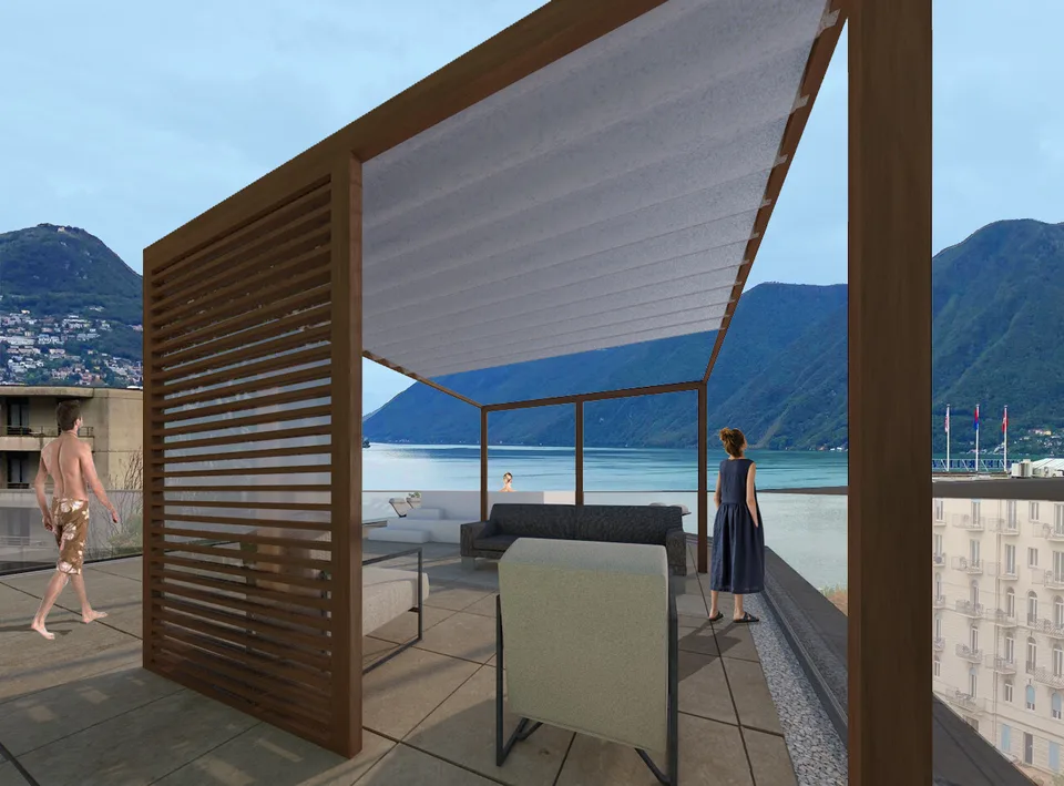 LUXURIOUS 3.5 ROOM APARTMENT WITH PRIVATE GARDEN IN LUGANO CITY CENTER
