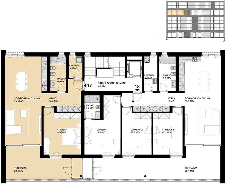 Furnished 2.5-room apartment in new construction in Bellinzona