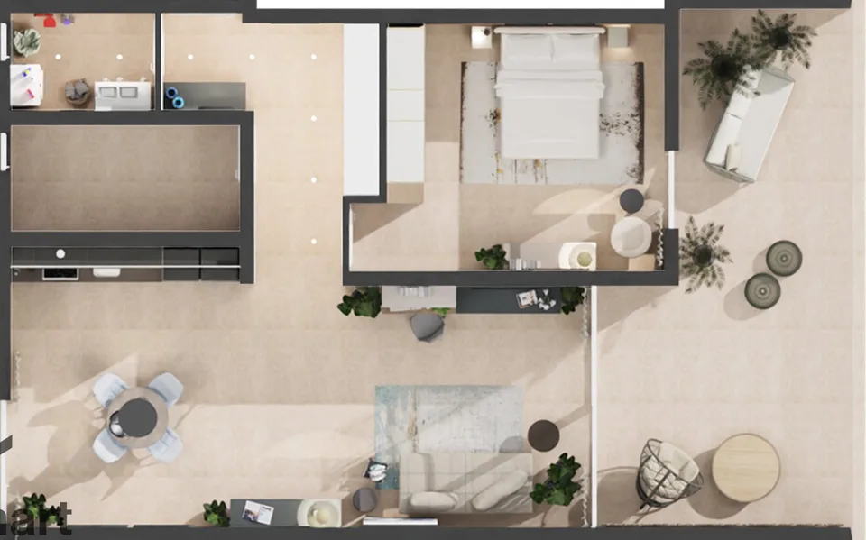 Furnished 2.5-room apartment in new construction in Bellinzona