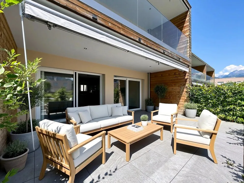 Contemporary villa with garden and terraces