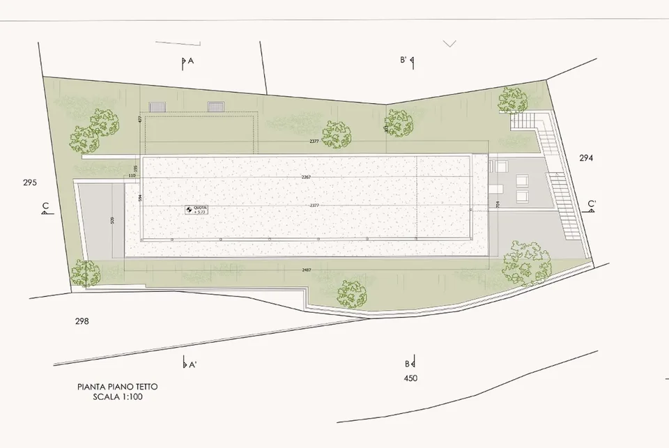 Approved project for a semi-detached house with lake view in Neggio