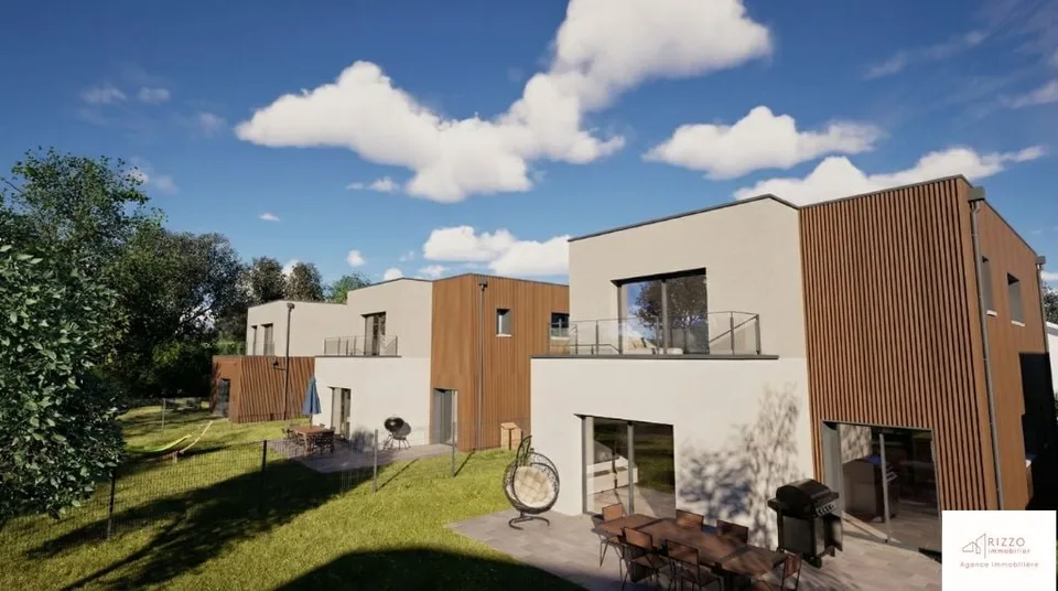Prévessin-Moëns : Villa T5 Contemporaine (126 m²)   Toiture Terrasse   Terrain 835 m²