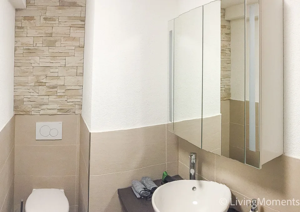 Appartement 1.5 pièces meublé avec style et espace de séjour extérieur