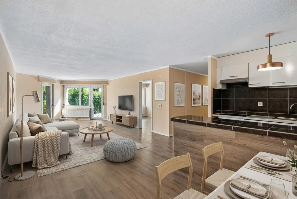 Grosszügige 3.5-Zimmer-Wohnung mit sonnigem Sitzplatz in ruhiger Lage in Zürich-Seebach
