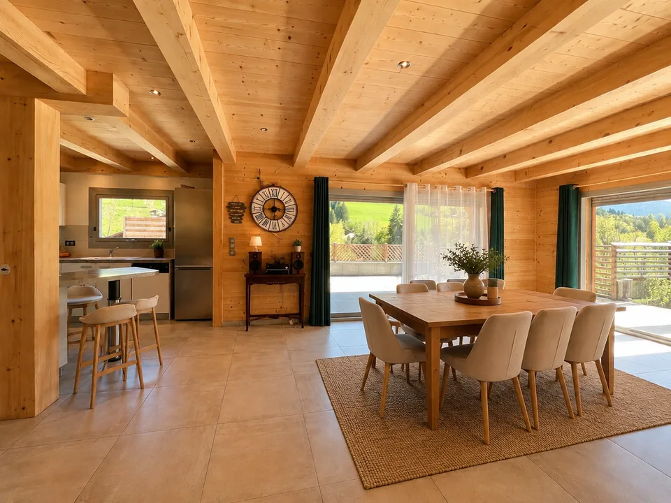 Magnifiziertes Chalet mit 110 m² Garagen und Panoramablick auf die Berge