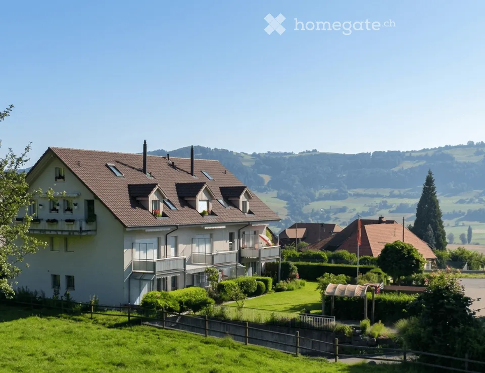 Helle 3-Zimmer-Wohnung mit Balkon und Aussicht in Kirchenthurnen