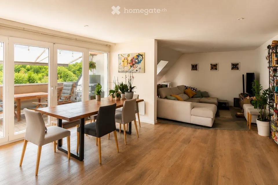 Nyon – Rare 3.5 pièces de 100 m² avec pièce de vie de 65 m², terrasse & balcon