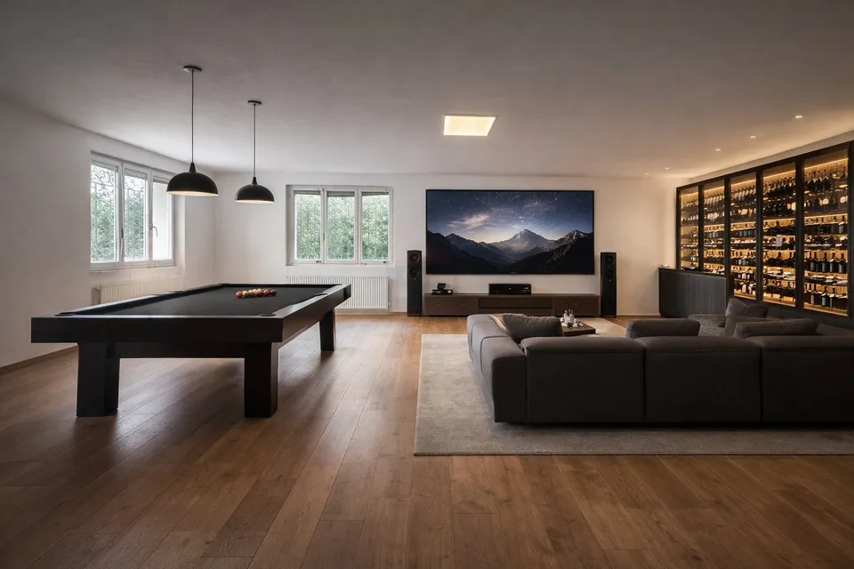 Elegant individual villa with spacious volumes on a tree-lined plot of 1'088 m²