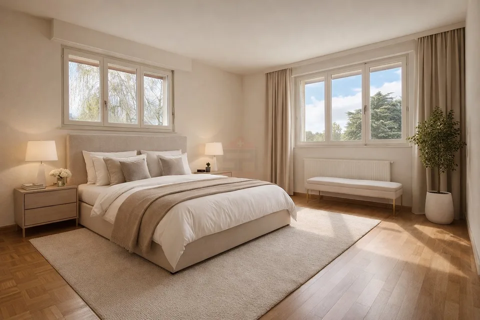 Elegant individual villa with spacious volumes on a tree-lined plot of 1'088 m²