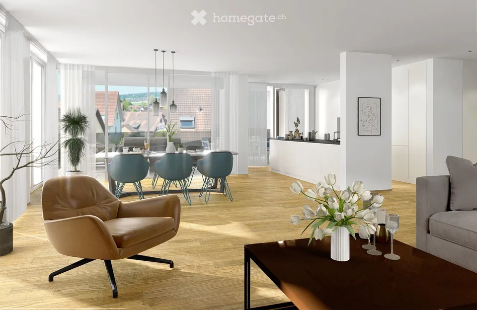 New building first occupancy in Rafz – 3.5 rooms, 101 m² and large covered terrace