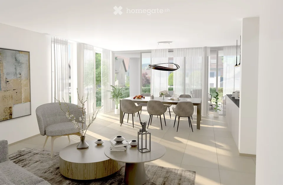 New building first occupancy in Rafz – 3.5 rooms, 101 m² and large covered terrace