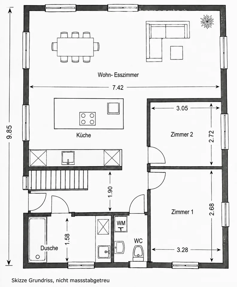 Charming 3.5-room terrace apartment in a renovated old building – Sissach