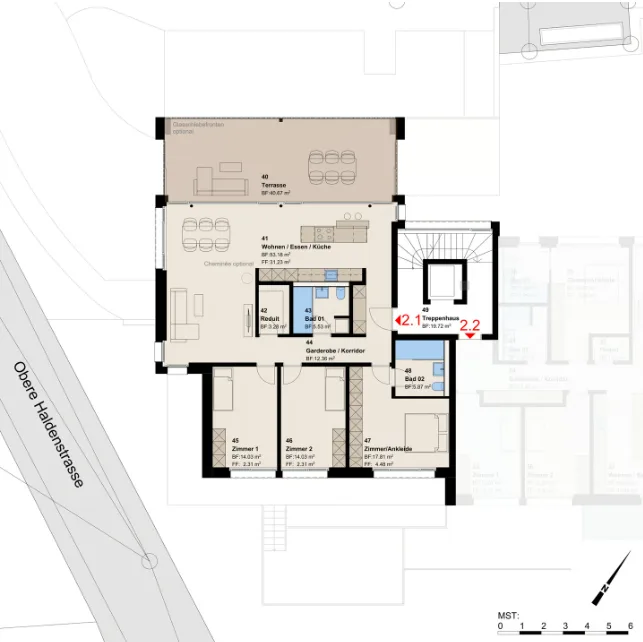 New construction project: 4.5-room upstairs apartment in Untereggen
