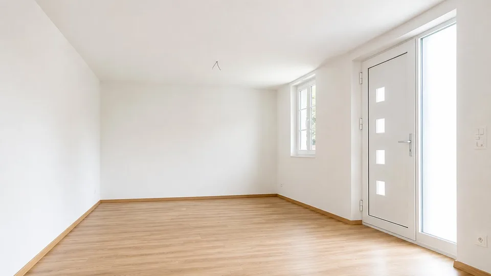 Gemütliches Zuhause mit eigenem Sitzplatz und Waschturm