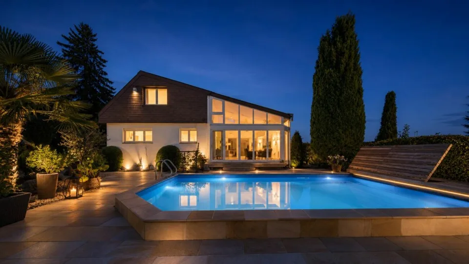 Exklusives Familienparadies mit Pool und Weitblick - grosszügiges 10-Zimmer-Einfamilienhaus in Bergdietikon