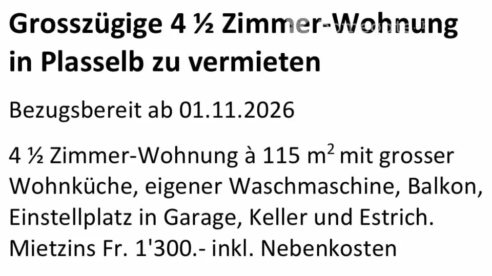 Grosszügige 4.5 Zimmer Wohnung