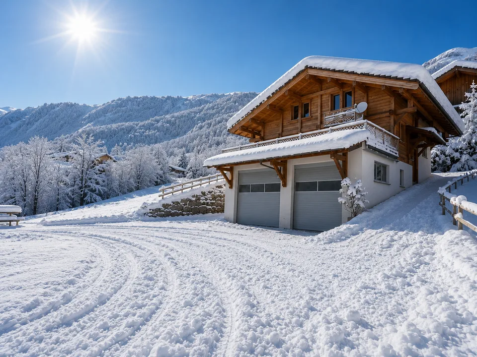 Magnifique chalet avec 110 m² de garages et vue panoramique sur les montagnes
