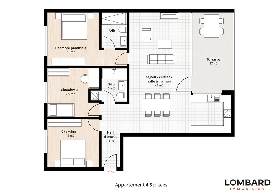 Geräumige moderne 4,5-Zimmer-Wohnung
