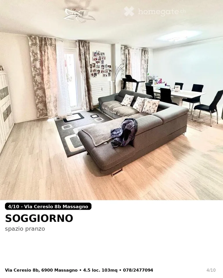 Appartement lumineux de 4.5 pièces à Massagno – disponible immédiatement