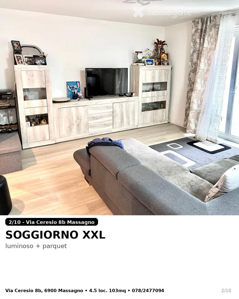Appartement lumineux de 4.5 pièces à Massagno – disponible immédiatement