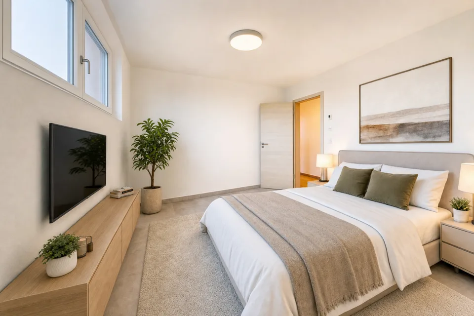 Appartement moderne avec terrasse merveilleuse et carport pour deux véhicules