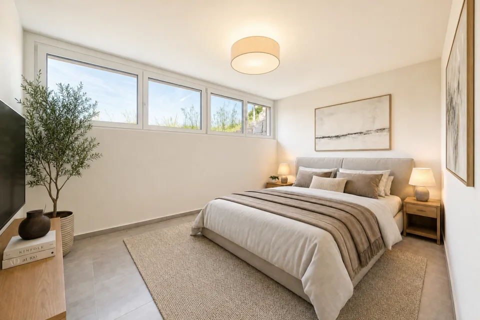Appartement moderne avec terrasse merveilleuse et carport pour deux véhicules