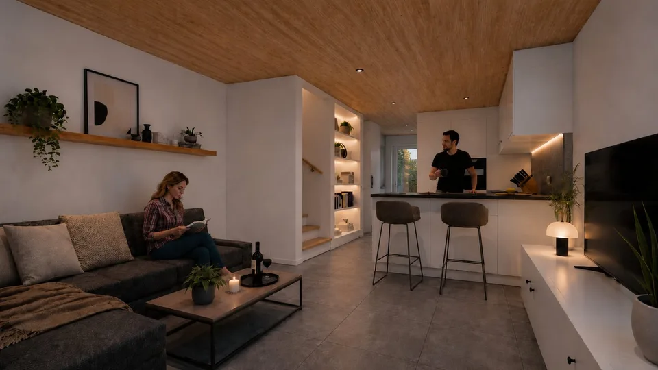 Construction neuve avec beaucoup de confort de vie - maisons de rang moderne de 5,5 pièces