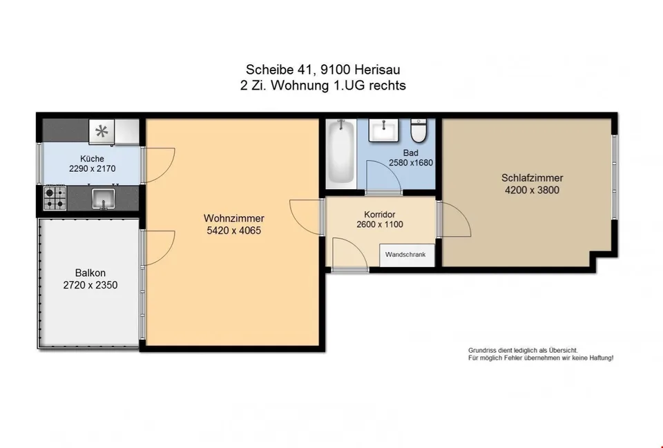 Appartement moderne 2 pièces avec balcon