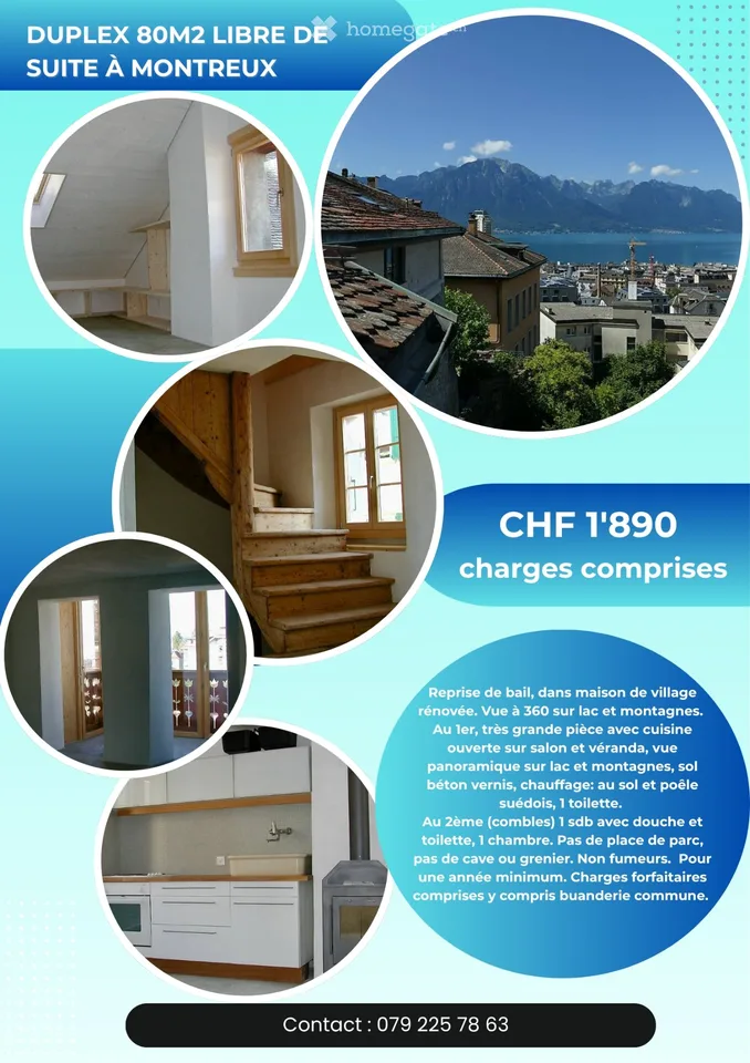 Duplex 80m2 libre de suite