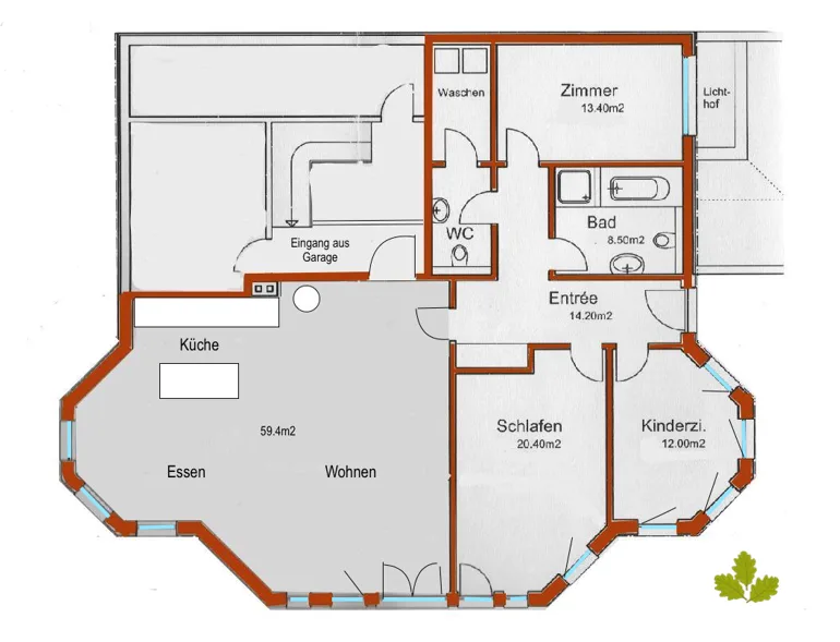 Luxuriöse Einliegerwohnung an Hanglage in Elfingen