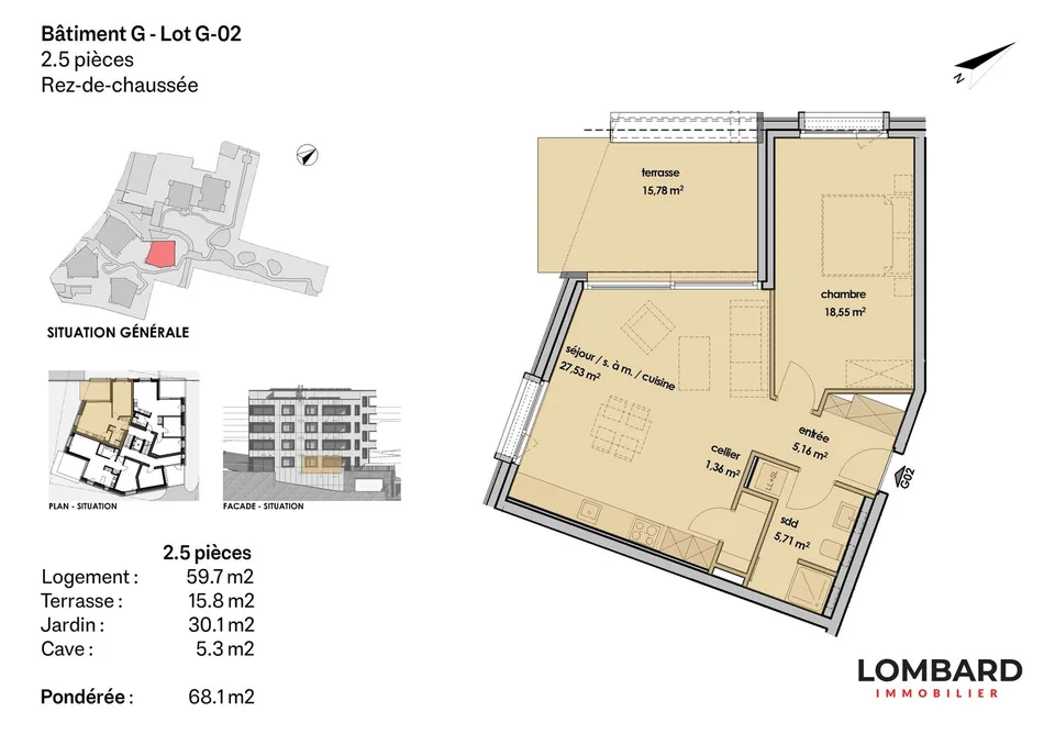 Appartamento di 2,5 locali al pianterreno