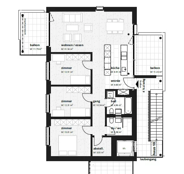 4.5 Zimmer-Wohnung an bester Lage