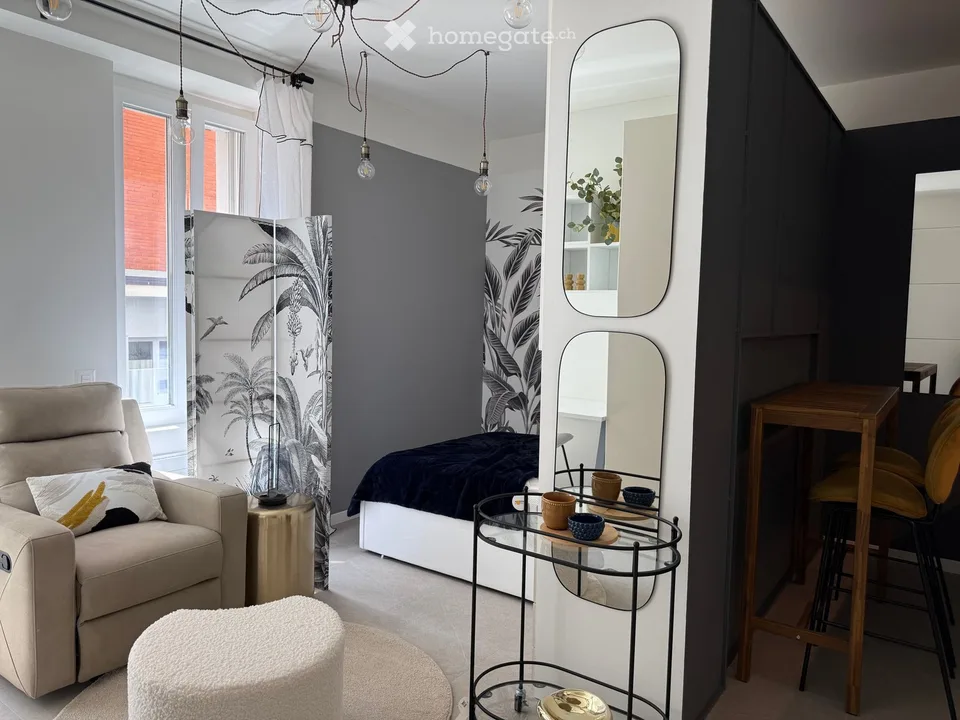 Lugano city center – 1.5 rooms furnished, completely renovated, 3 minutes from USI