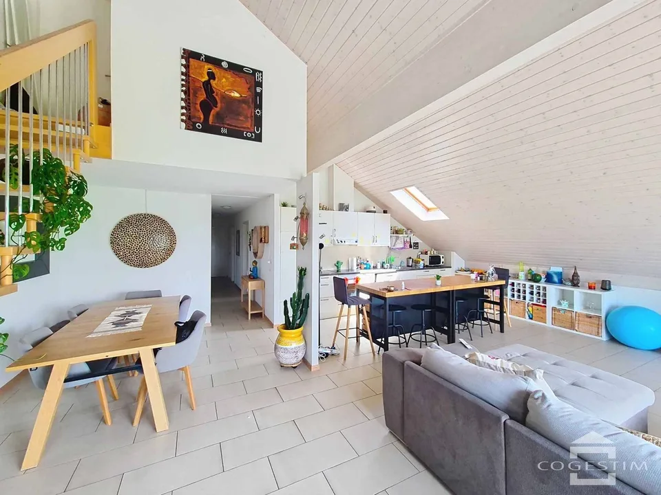 4.5 rooms on the top floor with volumes and unobstructed view