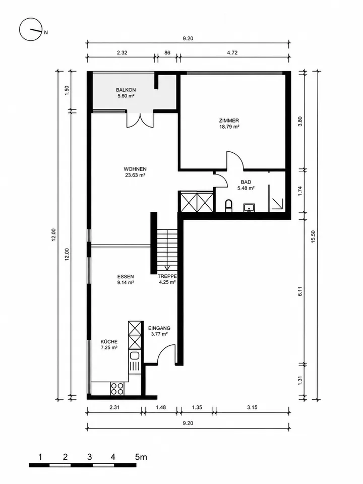 Exclusive maisonette apartment with gallery character and view of the green