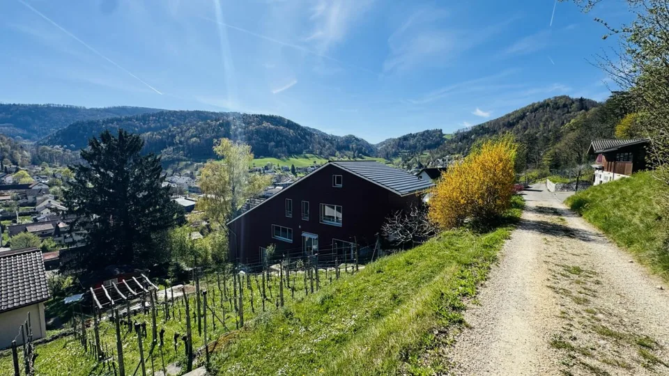 6.5-Zimmer-Architektenhaus mit Pool, Garagenbox, 3 Parkplätzen und Weitsicht