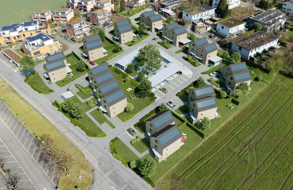 Bölli Süd – La tua casa con giardino e due posti auto alla casa