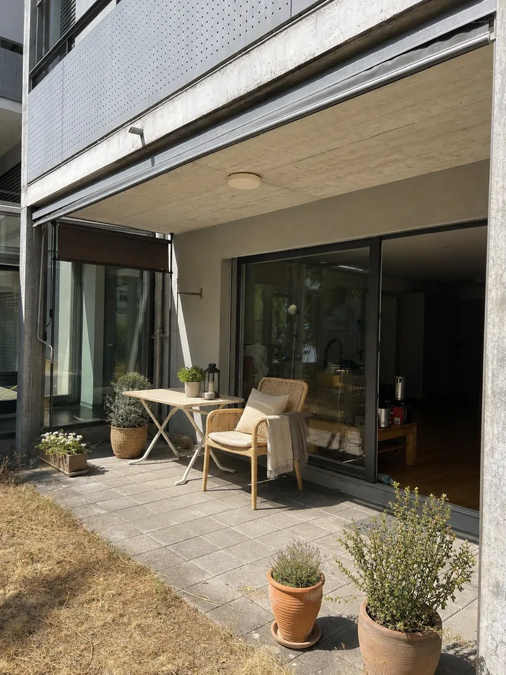 Charmantes Studio mit grosszügiger Terrasse und Waschturm