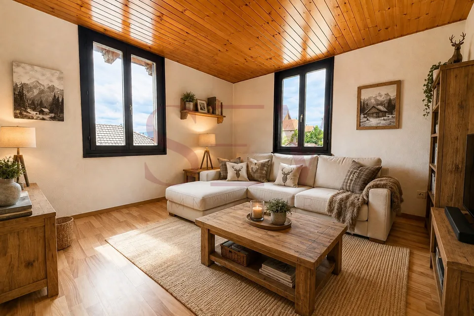 2 Wohnungen mit 3.5 Zimmern - Chalet mit Charakter und freier Sicht